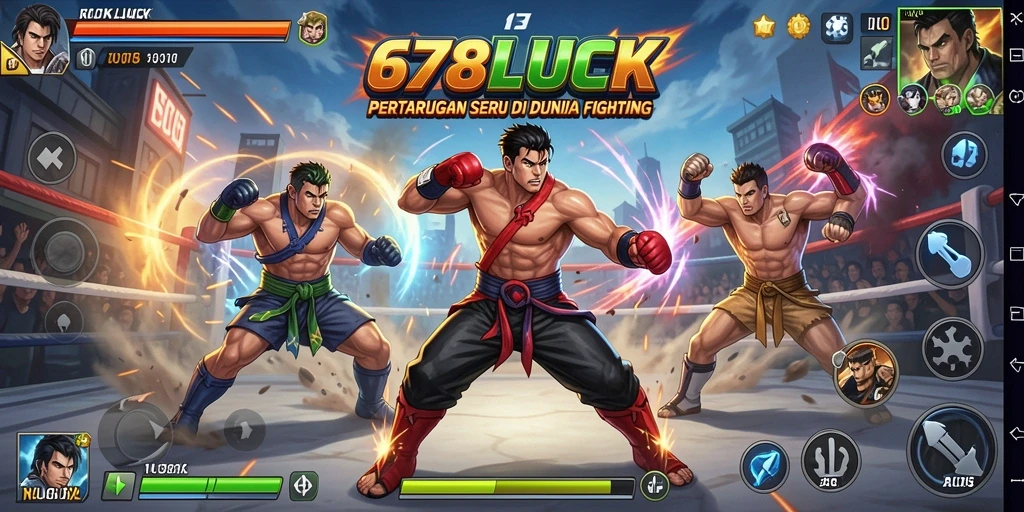 Tampilan gameplay seru dalam game Fighting 678LUCK yang penuh aksi.