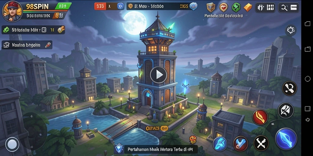 Tampilan gameplay menarik dari 98SPIN dalam genre Tower Defense.