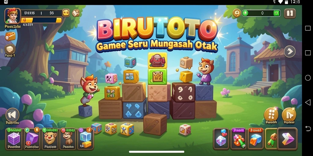Screenshot gameplay BIRUTOTO dengan tantangan puzzle menarik.