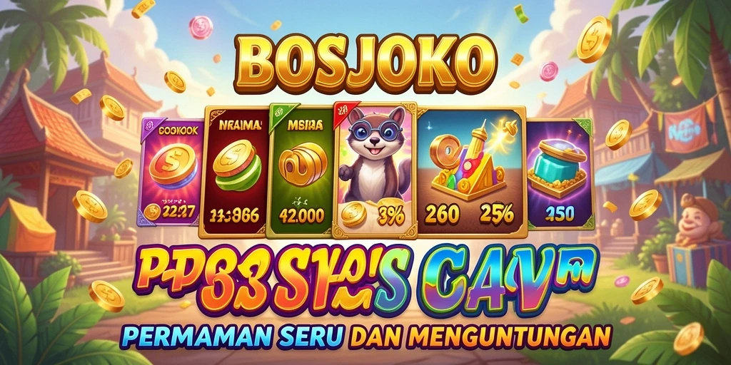 Tampilan gameplay slot yang seru dan penuh warna di BOSJOKO.