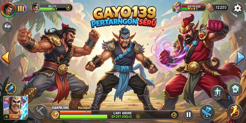 Screenshot gameplay GAYO138 yang menampilkan pertarungan intens.