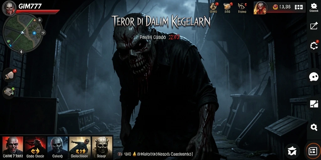 Gameplay GIM777 menampilkan momen-momen menegangkan di dunia gelap.