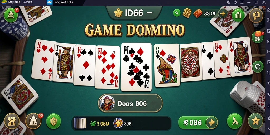 Tampilan gameplay seru dalam permainan domino ID66.