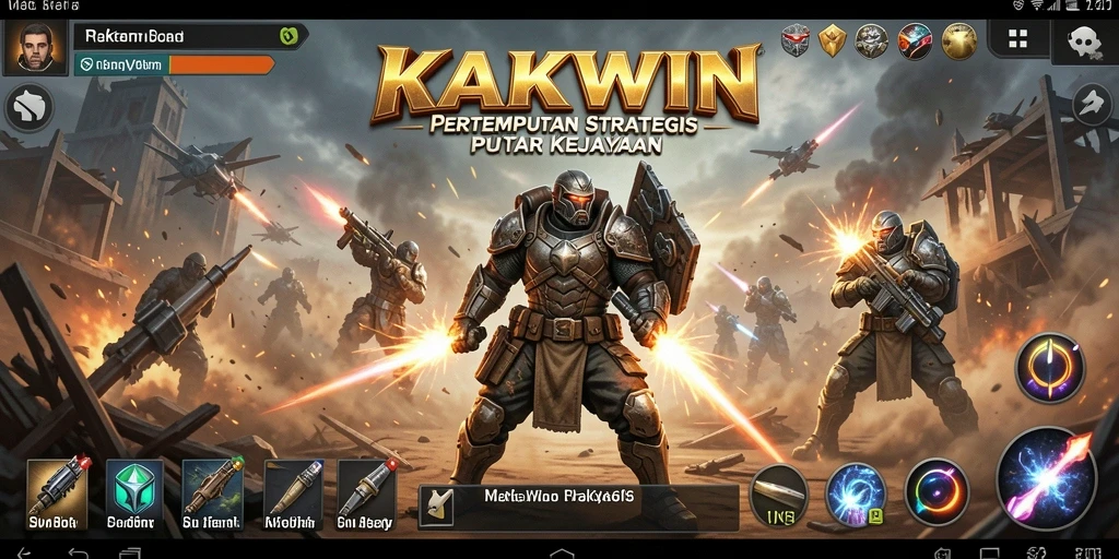 Tangkapan layar gameplay KAKWIN yang menunjukkan strategi dan pertempuran.