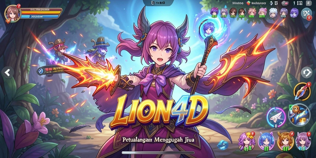 Tampilan gameplay seru LION4D yang penuh warna.