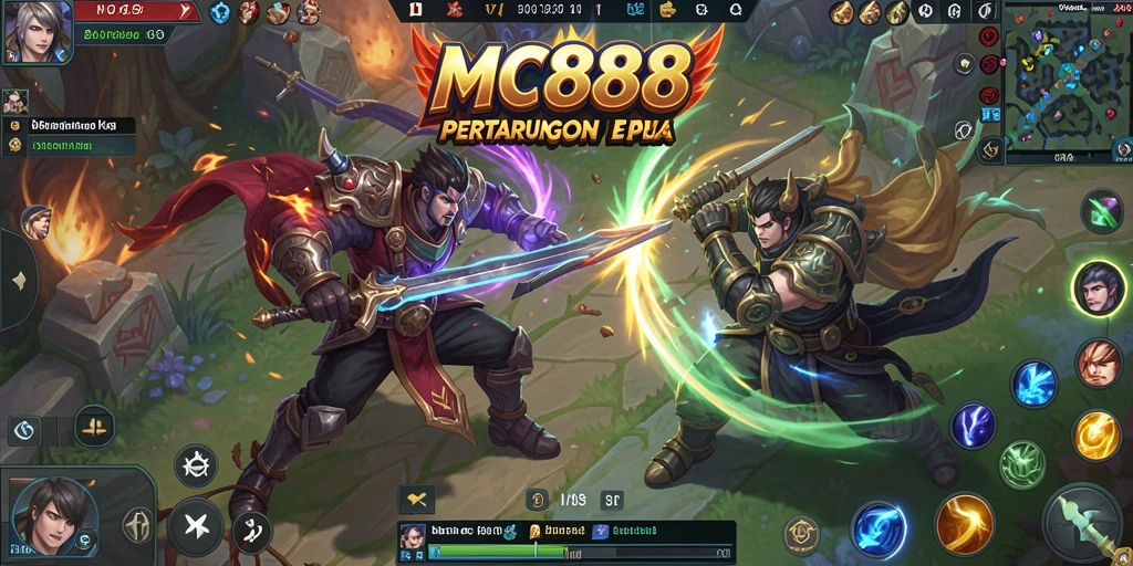 Tampilan gameplay seru dari MC888 dengan pertempuran tim yang intens.