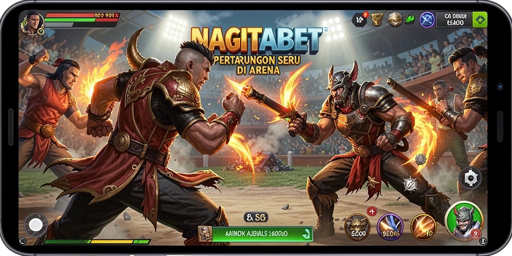 Screenshot gameplay NAGITABET menampilkan aksi pertarungan yang mendebarkan.