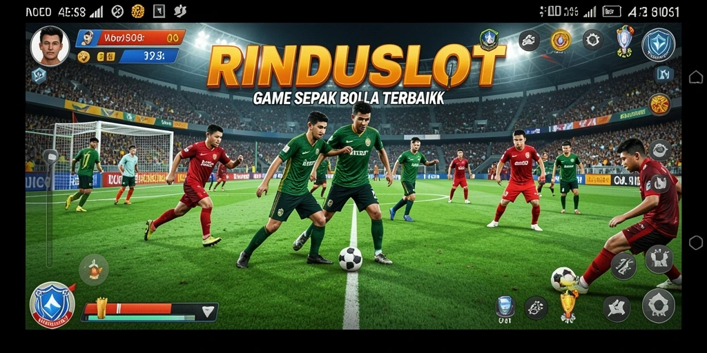 Tampilan gameplay RINDUSLOT dengan aksi sepak bola yang menegangkan.