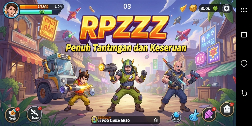 Screenshot utama menunjukkan aksi seru dalam gameplay RPZZZ.