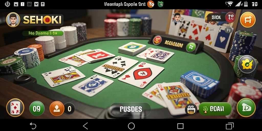Screenshot SEHOKI menampilkan gameplay Gaple yang seru dan interaktif.