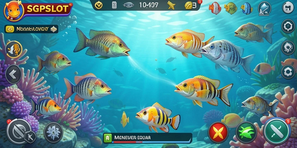 Tampilan gameplay seru dalam SGPSLOT saat menembak ikan.