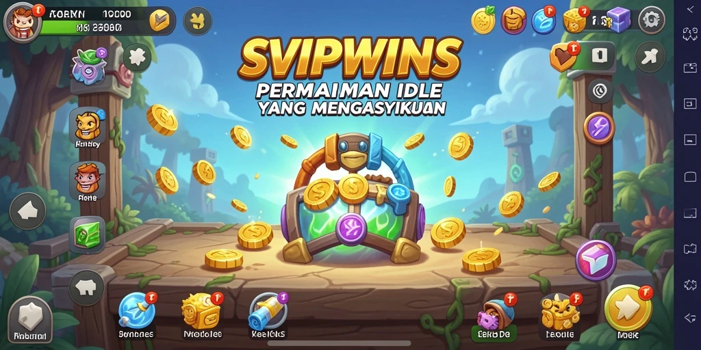 Screenshot gameplay SVIPWINS menunjukkan momen seru permainan Idle.