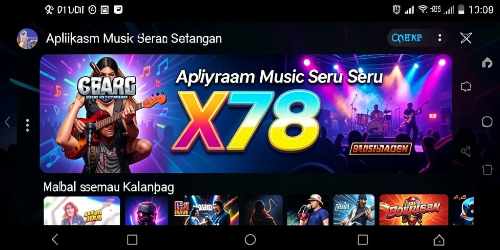 Tampilan gameplay X78 dengan fitur musik interaktif.